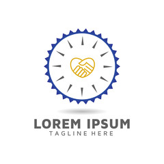 Time management working hours vector logo design inspiration