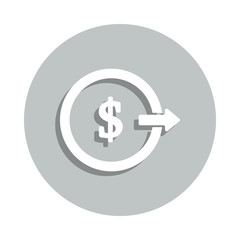 money output badge icon. Simple glyph, flat vector of Banking icons for ui and ux, website or mobile application