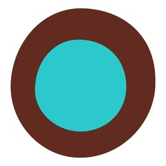 Blue round candy icon. Hand drawn illustration of blue round candy vector icon for web design