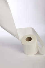 toilet roll on isolated white