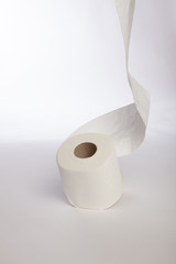 toilet roll on isolated white
