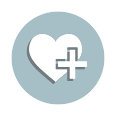 Heart, health, care badge icon. Simple glyph, flat vector of blood donation icons for ui and ux, website or mobile application