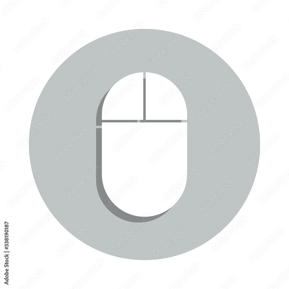 Aufkleber computer mouse badge icon. simple glyph, flat vector of web icons for ui and ux, website or mobile a