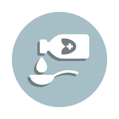 Cough syrup badge icon. Simple glyph, flat vector of blood donation icons for ui and ux, website or mobile application