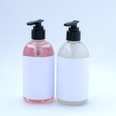 Bottle of hand sanitizer, antimicrobial liquid gel, germ prevention or antibacterial hygiene
