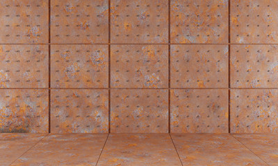 metal rust rivets room empty