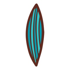 Long striped leaf icon. Hand drawn illustration of long striped leaf vector icon for web design