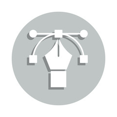 pen editing badge icon. Simple glyph, flat vector of web icons for ui and ux, website or mobile application