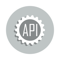 API setup badge icon. Simple glyph, flat vector of web icons for ui and ux, website or mobile application