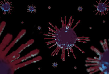 Medical illustration of Coronavirus disease covid-19 infection ,China influenza covid-19 virus,Microscopic view of a infectious virus,Official name for Coronavirus disease named COVID-19,SARSCoV