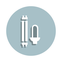 Energy saving lamps badge icon. Simple glyph, flat vector of energy icons for ui and ux, website or mobile application