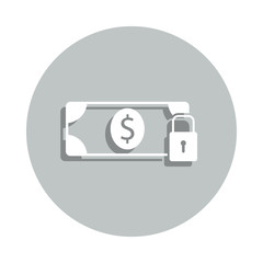 dollar lock badge icon. Simple glyph, flat vector of web icons for ui and ux, website or mobile application