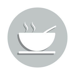 soup in a plate badge icon. Simple glyph, flat vector of web icons for ui and ux, website or mobile application