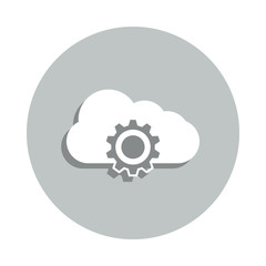 cloud adjustment badge icon. Simple glyph, flat vector of web icons for ui and ux, website or mobile application