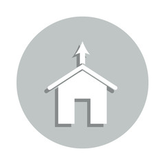 garage with arrow badge icon. Simple glyph, flat vector of web icons for ui and ux, website or mobile application