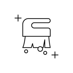Cleaning brush icon. Simple line, outline vector elements of housework for ui and ux, website or mobile application