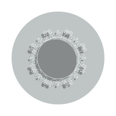 Flower round background, hand drawn in round badge icon. Simple glyph, flat vector of Background for text icons for ui and ux, website or mobile application