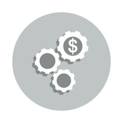 Gear, setting, usd badge icon. Simple glyph, flat vector of business icons for ui and ux, website or mobile application