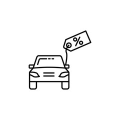 Car, percent icon. Simple line, outline vector elements of loan and investment for ui and ux, website or mobile application