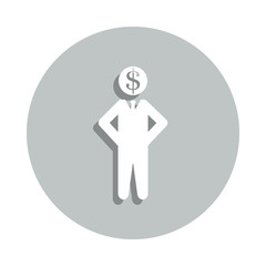 Man, dollar, usd, business badge icon. Simple glyph, flat vector of business icons for ui and ux, website or mobile application