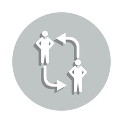 Replacement, worker, arrow, business badge icon. Simple glyph, flat vector of business icons for ui and ux, website or mobile application