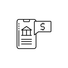 Smartphone, bank, dollar icon. Simple line, outline vector elements of loan and investment for ui and ux, website or mobile application