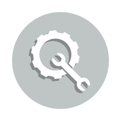Setting, gear, adjustable wrench, business badge icon. Simple glyph, flat vector of business icons for ui and ux, website or mobile application