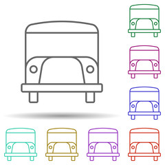 School bus multi color icon. Simple thin line, outline vector of school icons for ui and ux, website or mobile application