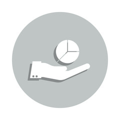 hand, pie, statistics badge icon. Simple glyph, flat vector of Business icons for ui and ux, website or mobile application