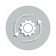 gear, arrow, circle badge icon. Simple glyph, flat vector of Business icons for ui and ux, website or mobile application