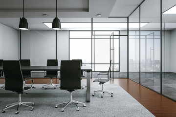 Luxury meeting room with daylight.