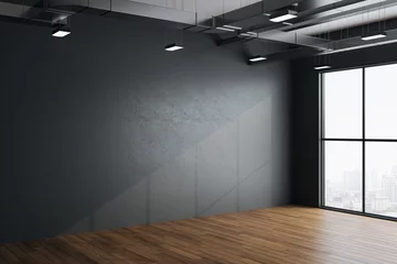 Poster Mur Intérieur du hall moderne avec mur gris vide