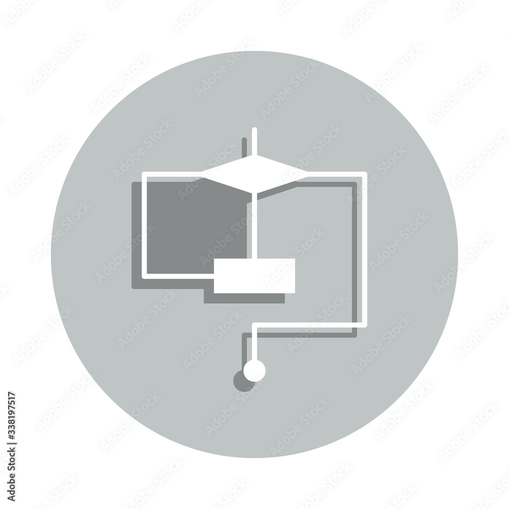 Poster line, rectangle, algorithms badge icon. simple glyph, flat vector of business icons for ui and ux, w