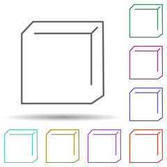 Cube geometry multi color icon. Simple thin line, outline vector of school icons for ui and ux, website or mobile application