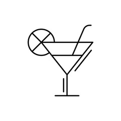 Cocktail glass icon. Simple line, outline vector elements of kitchen object for ui and ux, website or mobile application