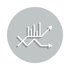 chart, data, arrow badge icon. Simple glyph, flat vector of Business icons for ui and ux, website or mobile application
