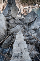 The stone on rock. Crimea and Black sea.
