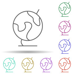 Globe multi color icon. Simple thin line, outline vector of school icons for ui and ux, website or mobile application
