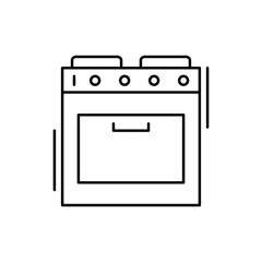 Oven icon. Simple line, outline vector elements of kitchen object for ui and ux, website or mobile application