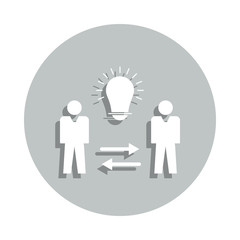 men, bulb, transfering skills badge icon. Simple glyph, flat vector of Business icons for ui and ux, website or mobile application
