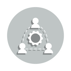 team, teamwork, gear badge icon. Simple glyph, flat vector of Business icons for ui and ux, website or mobile application
