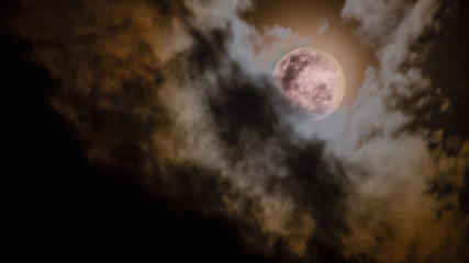 Obraz na płótnie Canvas pink full moon fantasy night