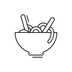Noodles icon. Simple line, outline vector elements of kitchen object for ui and ux, website or mobile application