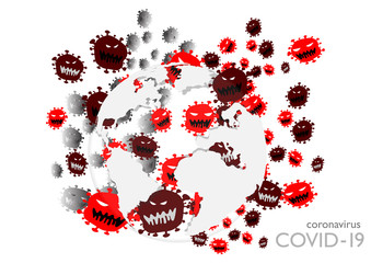   coronavirus COVID-19.  cartoon virus vector Illustration concept