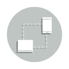 connection, devices badge icon. Simple glyph, flat vector of Business icons for ui and ux, website or mobile application