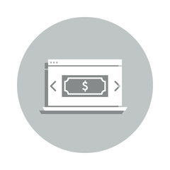 laptop, dollar, monitoring transactions badge icon. Simple glyph, flat vector of Business icons for ui and ux, website or mobile application