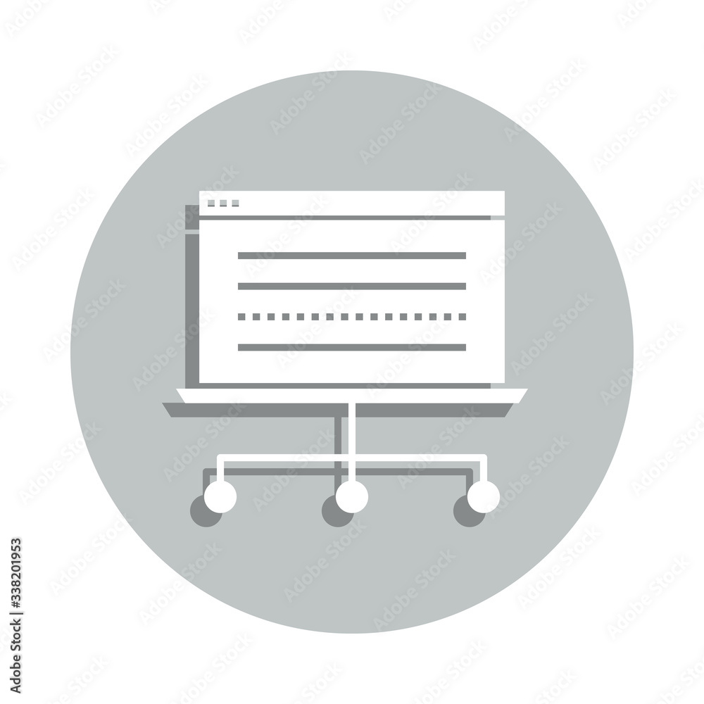 Poster web browser, laptop, website algorithm badge icon. simple glyph, flat vector of business icons for u