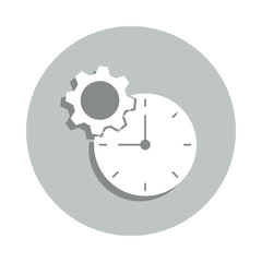 clock, gear, time management badge icon. Simple glyph, flat vector of Business icons for ui and ux, website or mobile application