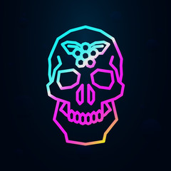 Skull, flower, catrina nolan icon. Simple thin line, outline vector of dia de muertos icons for ui and ux, website or mobile application