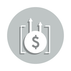 dollar, growth, funds raising badge icon. Simple glyph, flat vector of Business icons for ui and ux, website or mobile application